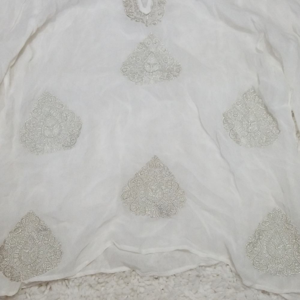 BEAUTIFUL - Chicos Womens Sheer Embroidered Blouse - Picture 4 of 7